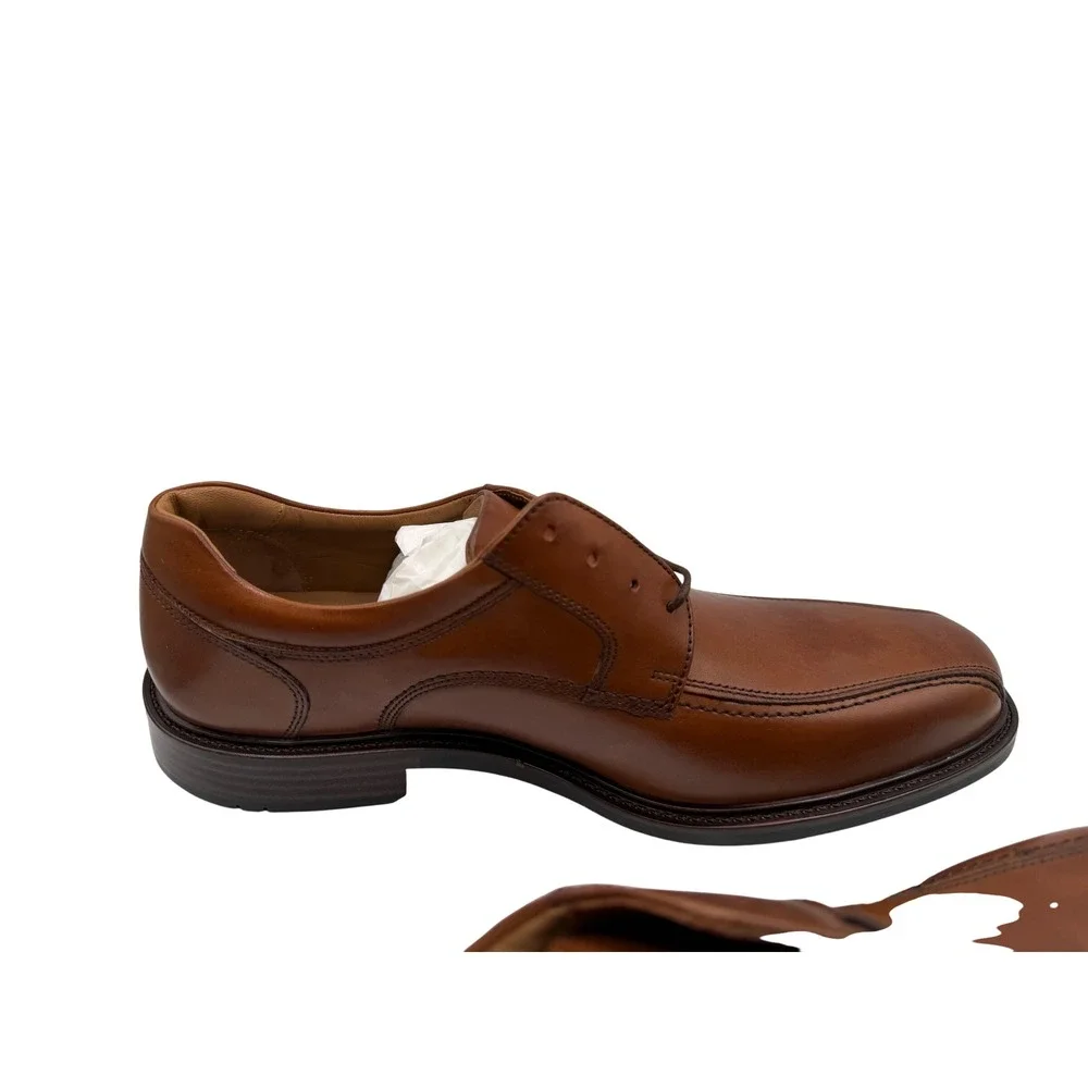 Johnston &‎ Murphy Mens Tan Leather Bicycle Toe Oxford Dress Shoes Brown Lace Up